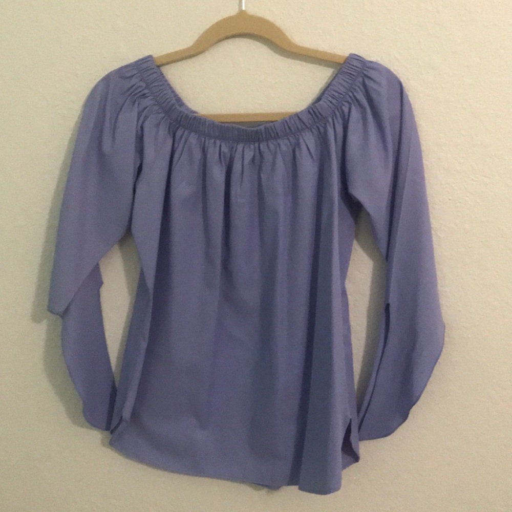 Aca Joe baby blue tie sleeve shirt